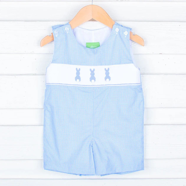 Bunny Bum Smocked Blue Jon Jon | Classic Whimsy