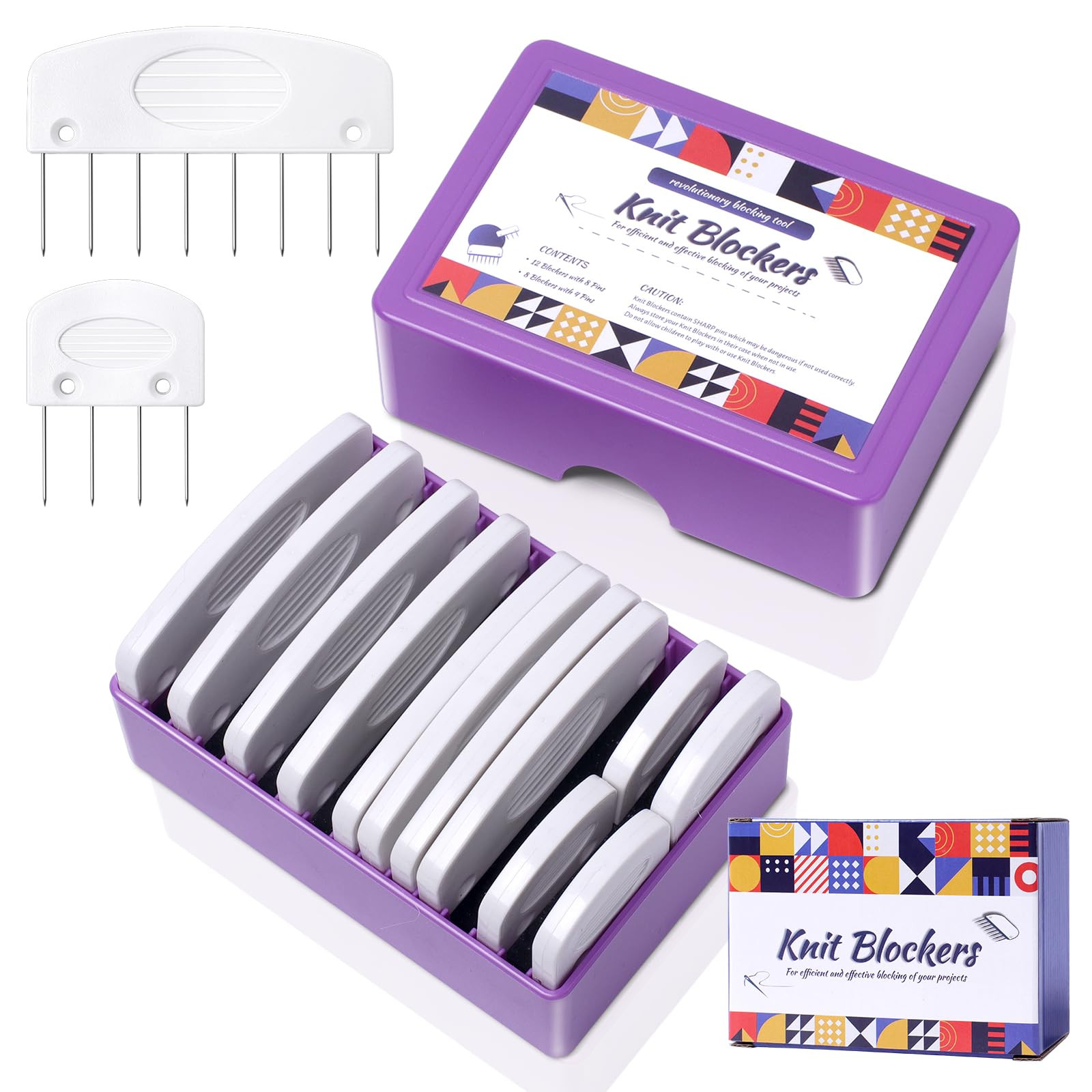 20Pcs Knit Blocking Pins Kit, Knit Blockers Pins Kit, Knit Blocking Combs, Blocking Pins for Knit... | Amazon (US)