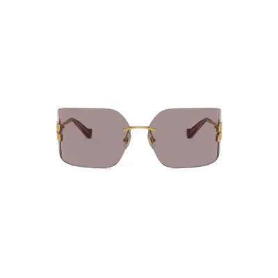 Miu Miu 80mm Oversize Irregular Sunglasses in Gold at Nordstrom | Nordstrom