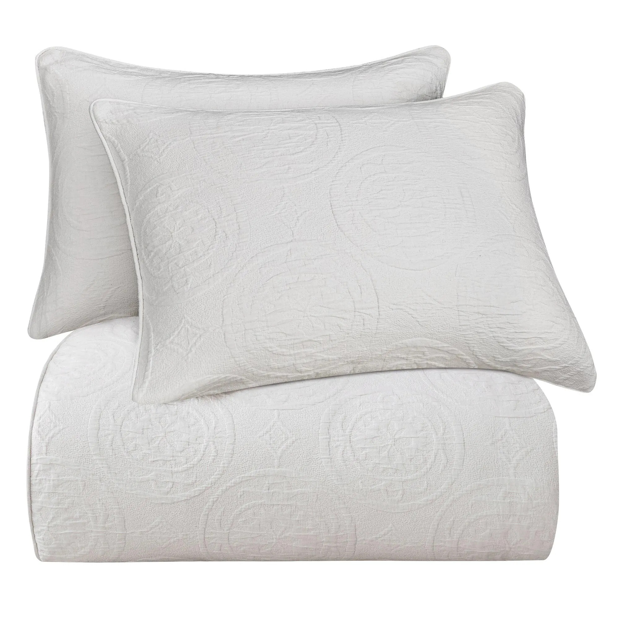 HiEnd Accents Verona 3-Piece Queen Comforter Set, Vintage White | Ashley Homestore