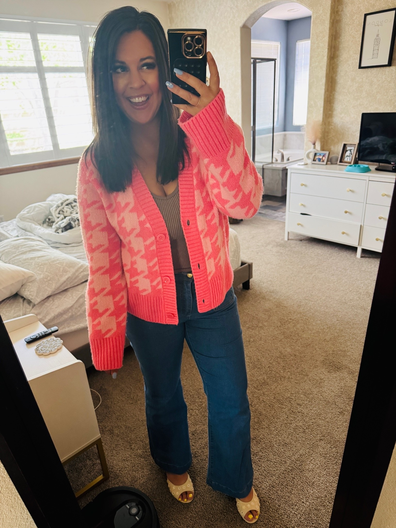 Adding a chunky sweater to throw over a tank top on a chilly day.

#LTKootd #LTKMidsize