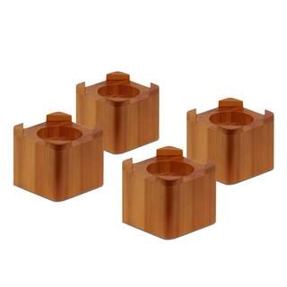 Maple Square Wood Bed Risers (Set of 4) | The Home Depot