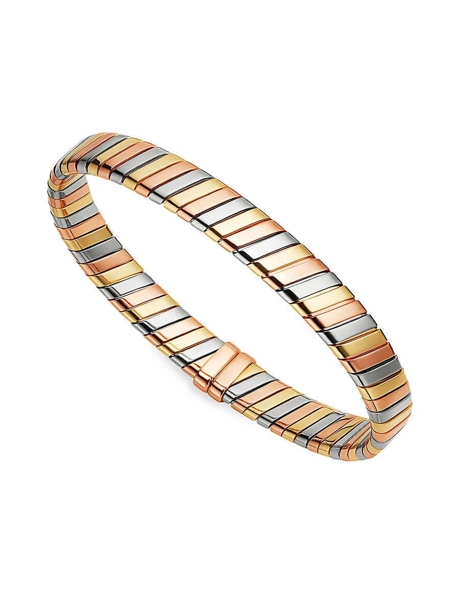 Women's Serpenti Tubogas 18K Yellow, White & Rose Gold Bracelet - Pink Gold - Size Medium | Saks Fifth Avenue