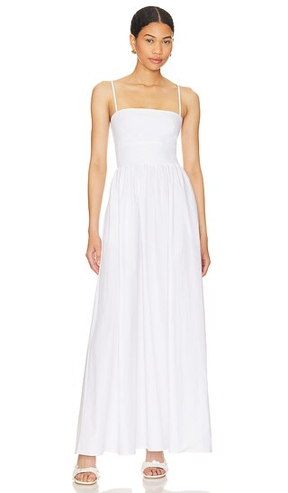 Poplin Open Back Dress in Sugar | Revolve Clothing (Global)
