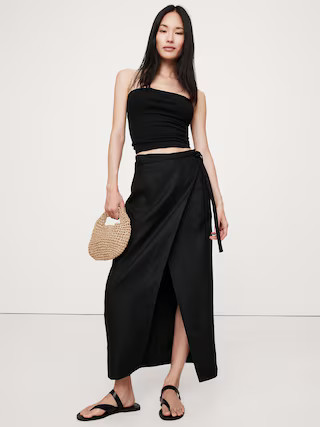 Linen Wrap Maxi Skirt | Banana Republic (US)