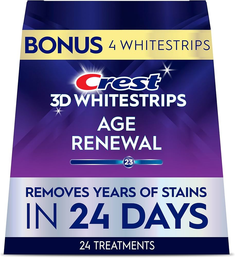 Crest 3D Whitestrips Age Renewal – Teeth Whitening Kit, 24 Treatments (20 + 4 Bonus), Each with... | Amazon (US)