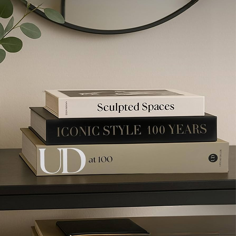 Aesthetic Decorative Books Set of 3 Designer Faux Books for Decoration to Enhance Mid Century Cof... | Amazon (US)