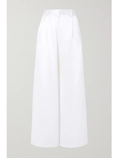 Michael Lo Sordo - Belle Silk-satin Wide-leg Pants - White | NET-A-PORTER (US)
