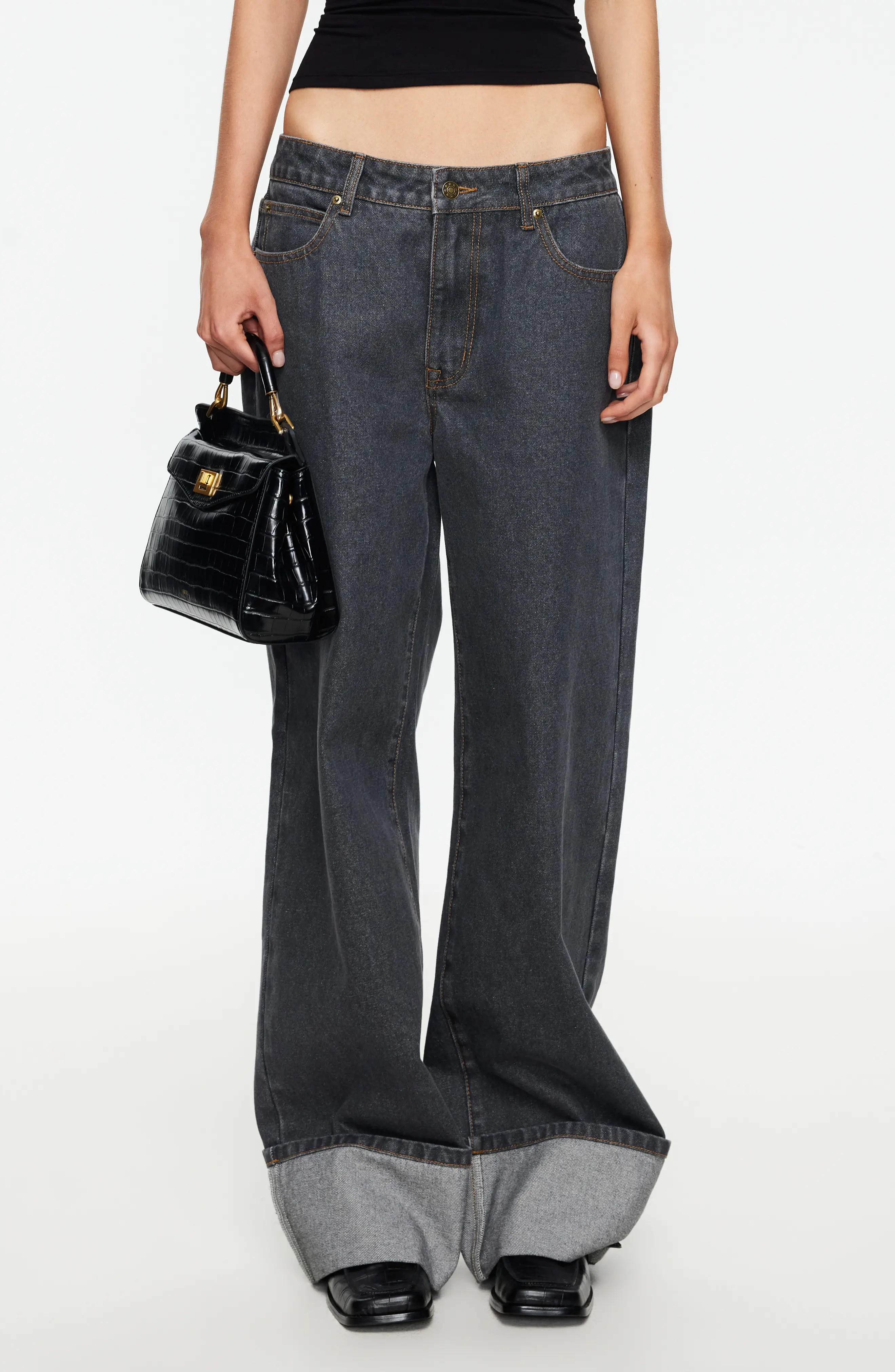 LIONESS Top Model Cuffed Relaxed Fit Straight Leg Jeans (Women) | Nordstrom | Nordstrom