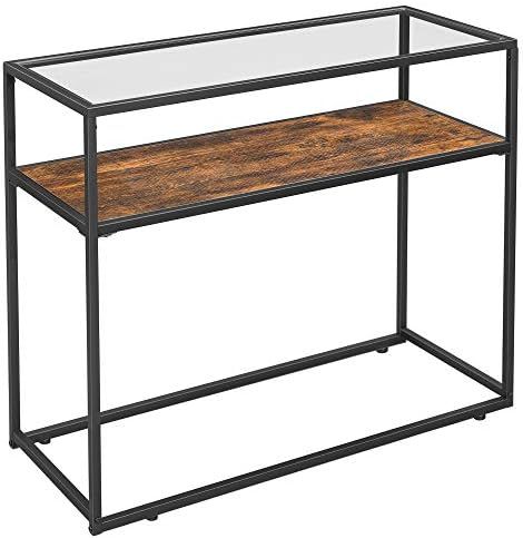 VASAGLE Console Table, Tempered Glass Top and Sturdy Steel Frame, Easy Assembly, for Living Room ... | Amazon (US)