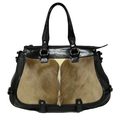 Auth CELINE - Black Brown Leather Unborn Calf Handbag  | eBay | eBay US