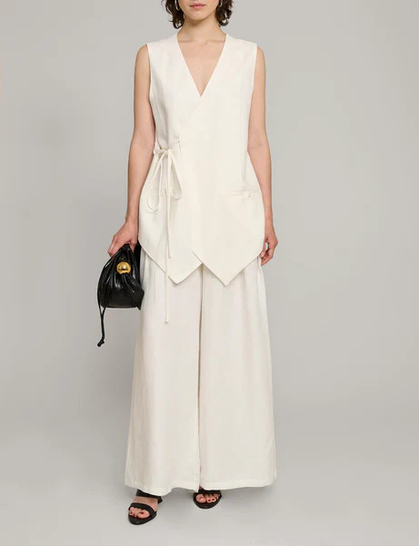 White Oversized Wrap Vest | Pixie Market