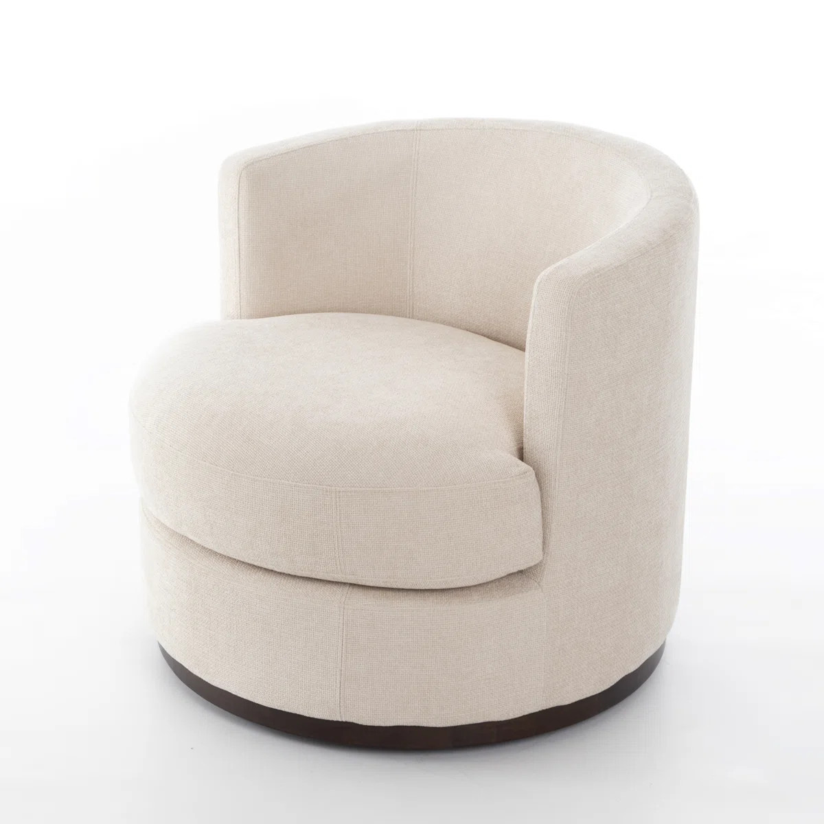Arabella Upholstered Fabric Swivel Solid Wood Barrel Chair | Wayfair North America