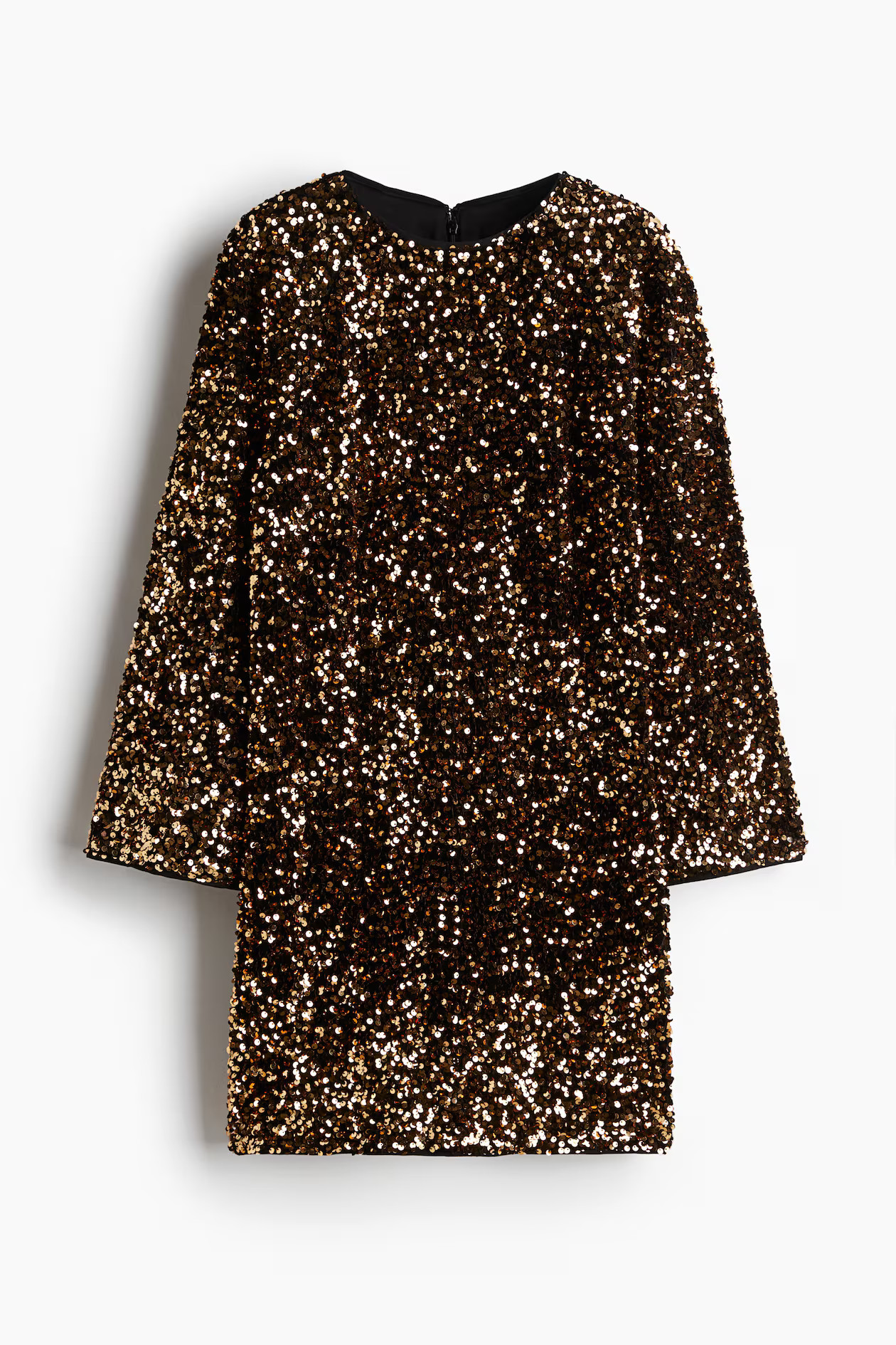 Sequined A-Line Dress - Brown/gold-colored - Ladies | H&M US | H&M (US + CA)
