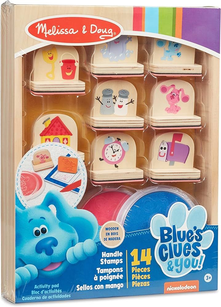 Melissa & Doug Blue's Clues & You! Wooden Handle Stamps and Activity Pad (15 Pieces) | Amazon (US)
