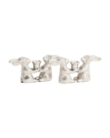 Set Of 2 Decorative Rabbit Tealight Candle Holders | TJ Maxx