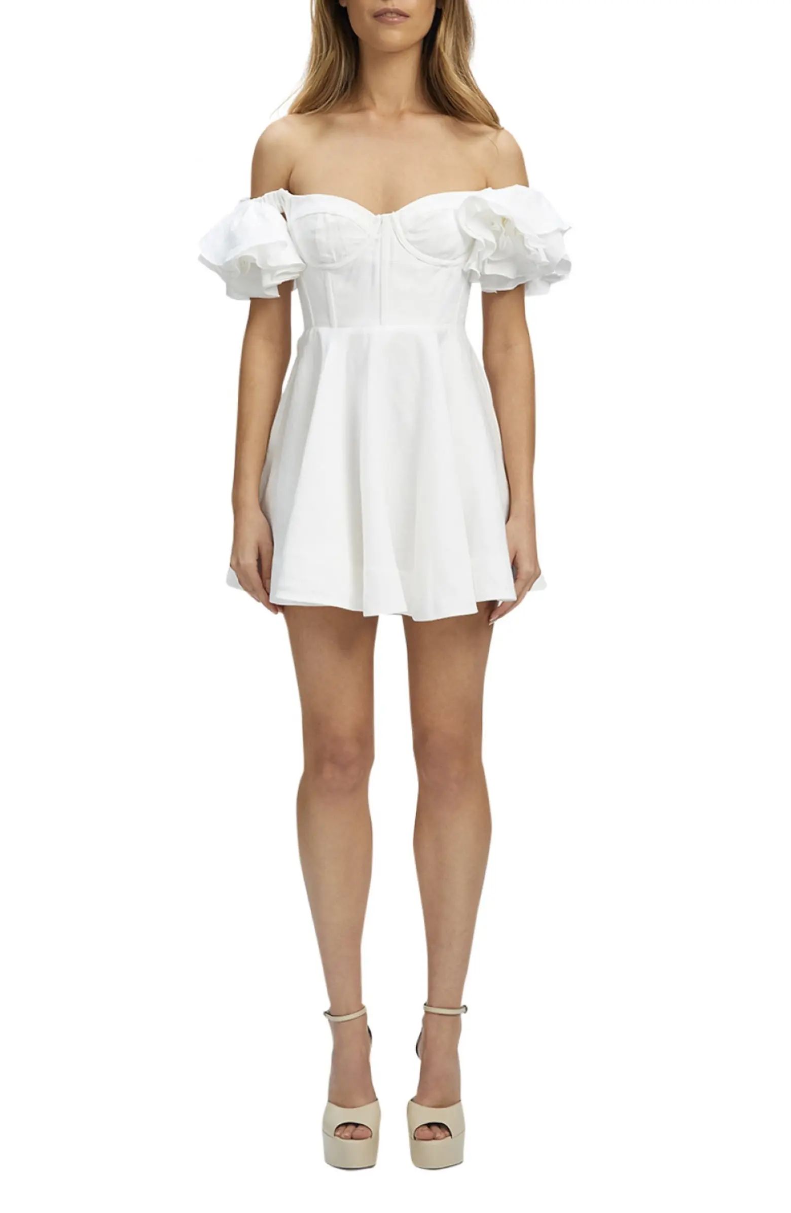 Sigma Corset Off the Shoulder Linen Minidress | Nordstrom