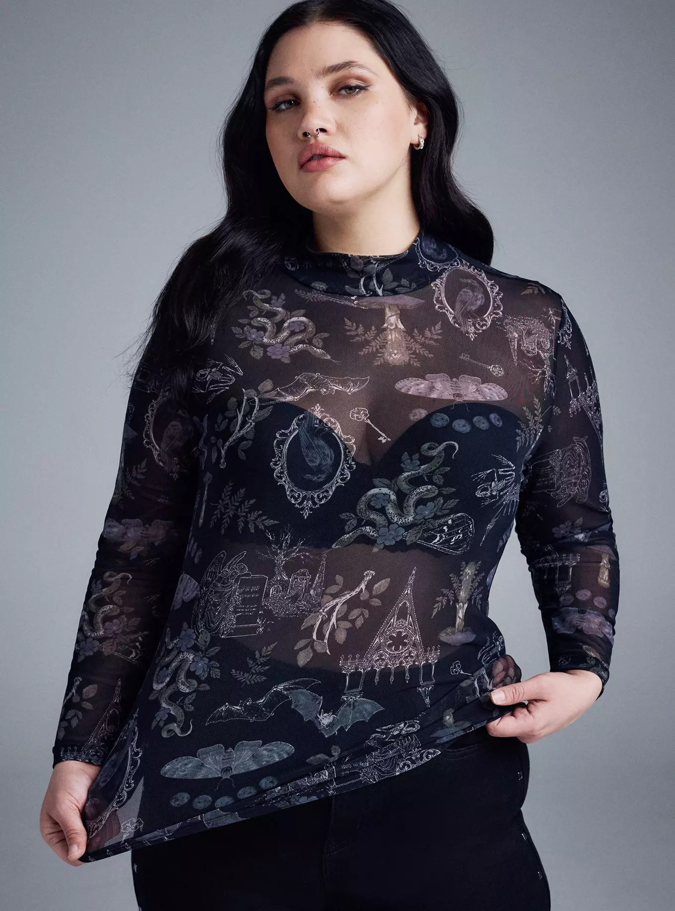 Nightfall Mesh Mock Neck Top | Torrid (US & Canada)