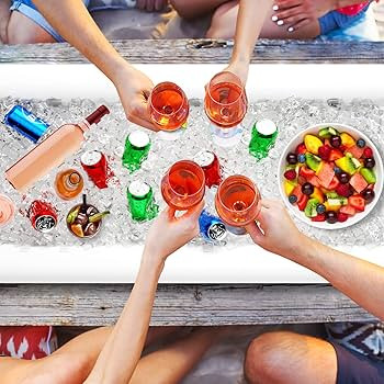 Jasonwell Inflatable Serving Bars Ice Buffet Salad Serving Trays Food Drink Holder Cooler Contain... | Amazon (US)