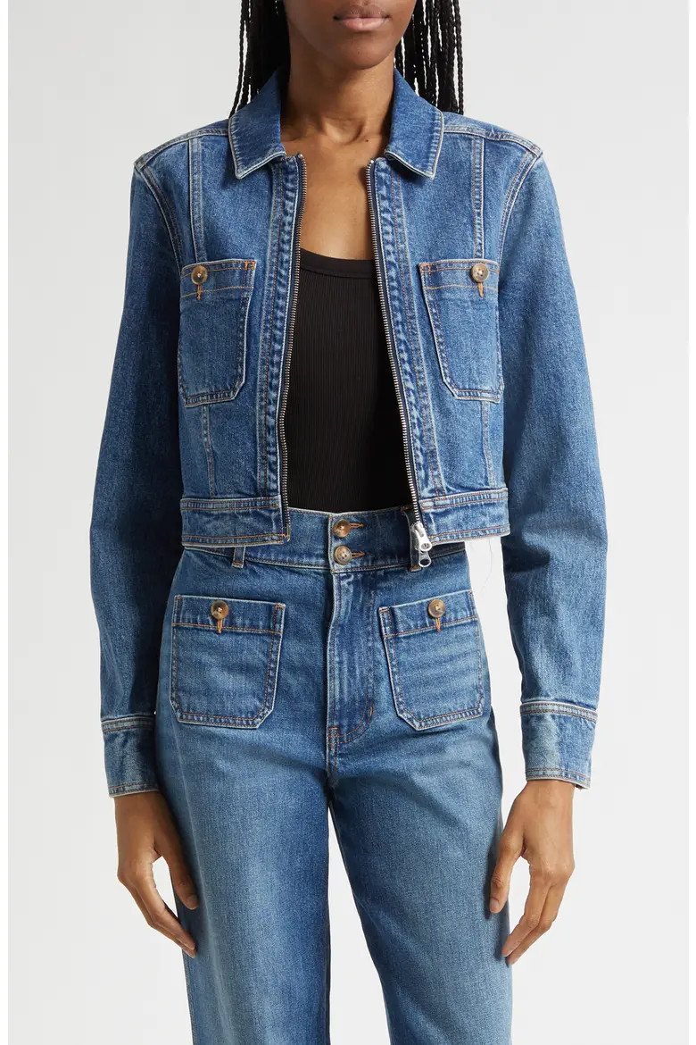 Patty Zip Front Denim Jacket (Women) | Nordstrom | Nordstrom