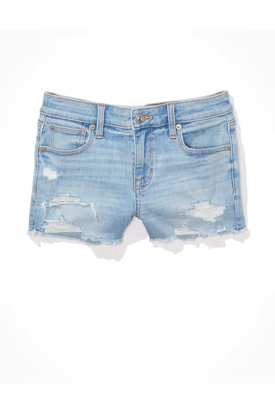 AE Ne(x)t Level Low-Rise Denim Short Short | American Eagle Outfitters (US & CA)