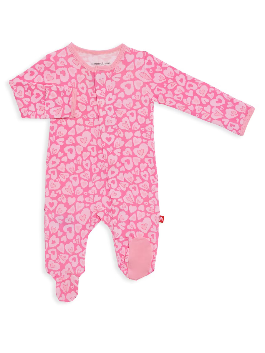 Baby Girl's Leophearts Modal Magnetic Footie | Saks Fifth Avenue