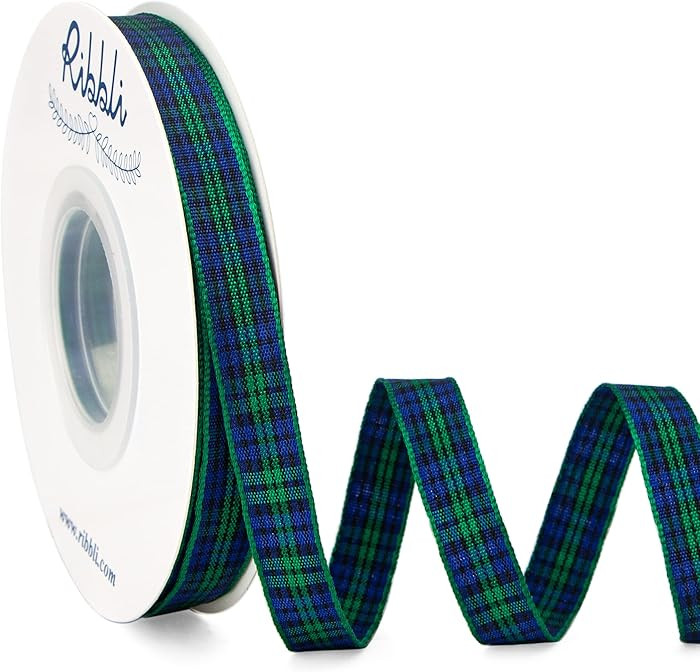 Ribbli Black Watch Tartan Ribbon,3/8 Inches x Continuous 25 Yards,Christmas Ribbon Use for Gift W... | Amazon (US)