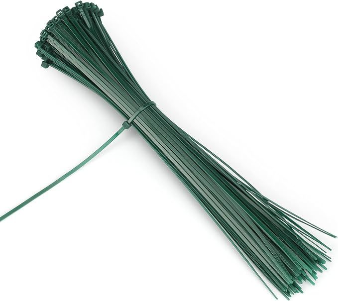 KINGLAKE 100 Pcs 3mm Dark Green Nylon Garden Cable Zip Ties Self Locking Cable Ties Twist Ties 10... | Amazon (US)