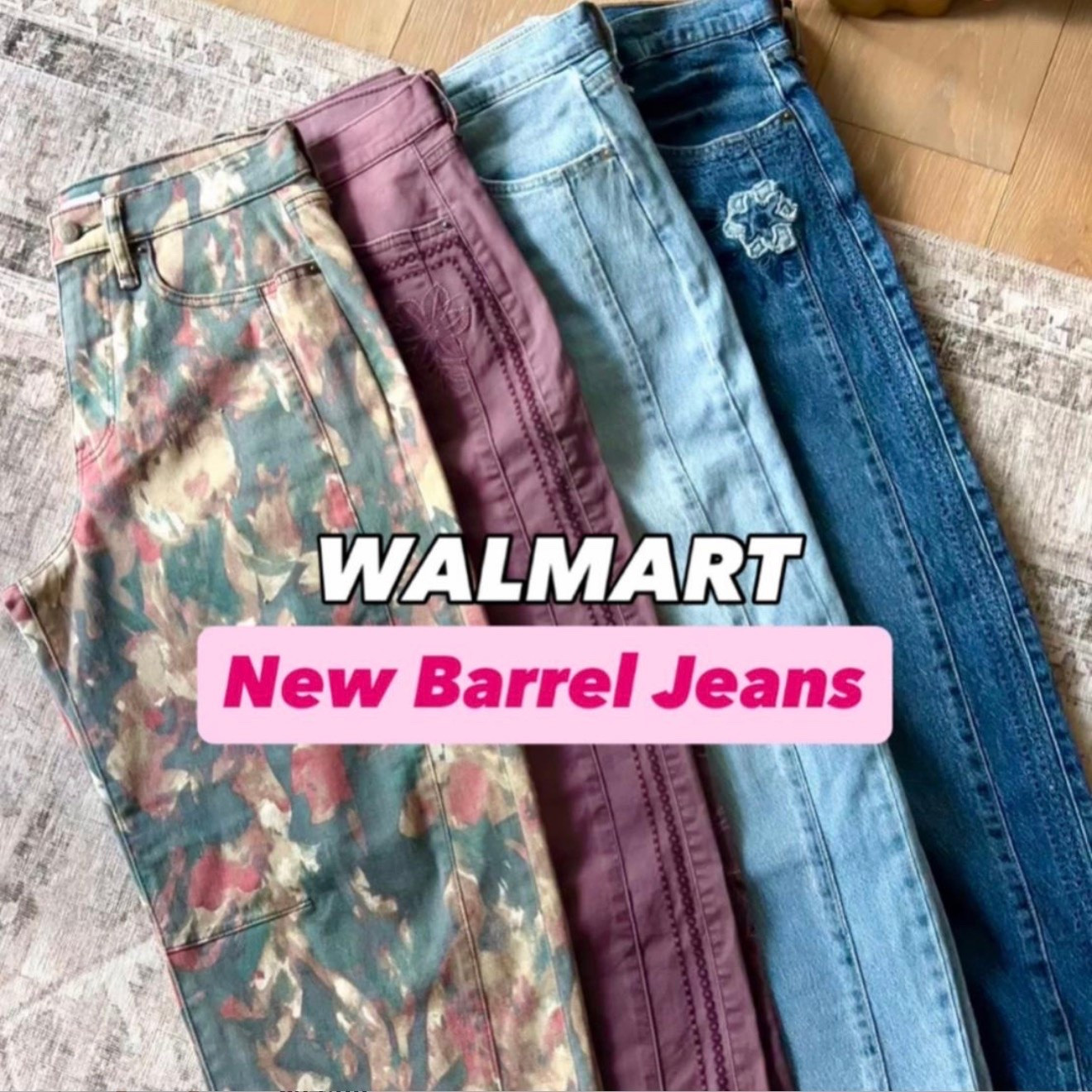 Scroll to shop! Viral Walmart barrel jeans! Follow us for more! ❤️