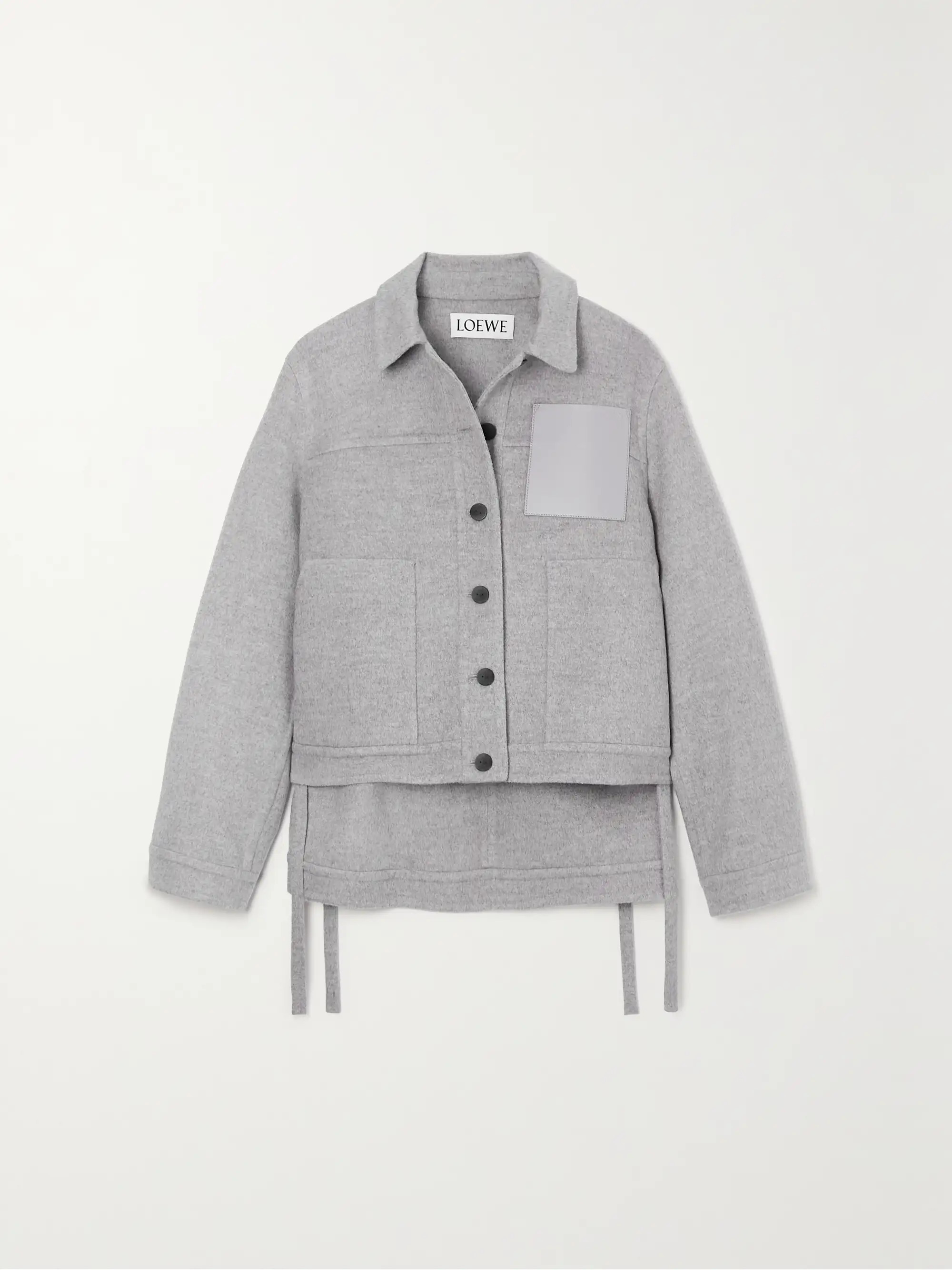 Leather-trimmed wool and cashmere-blend jacket | NET-A-PORTER (US)