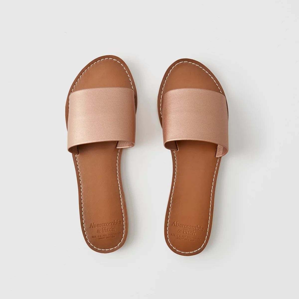 Faux Leather Slide Sandals | Abercrombie & Fitch US & UK