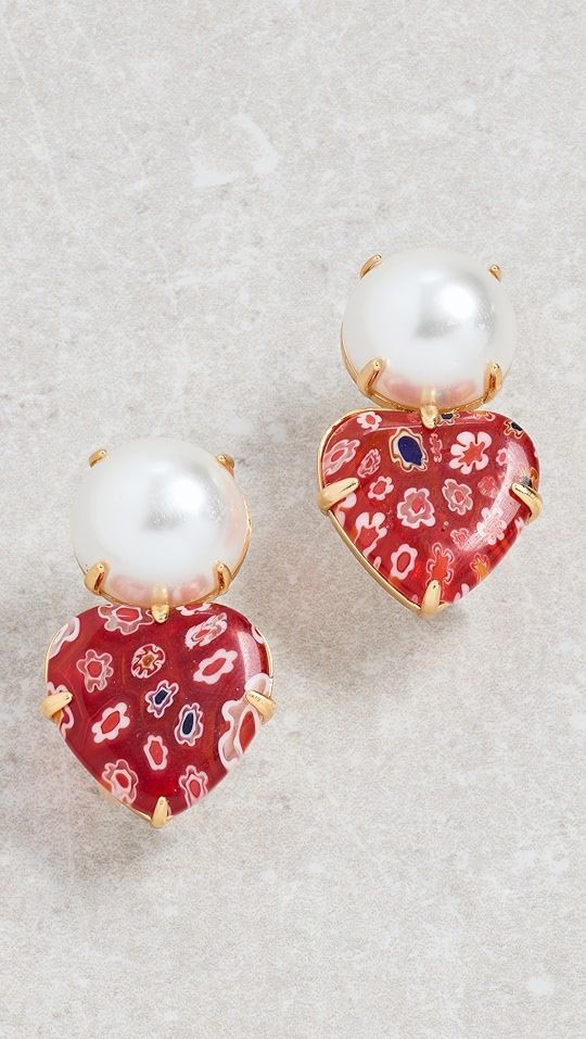 Fiore Convertible Heart Drop Earrings | Shopbop
