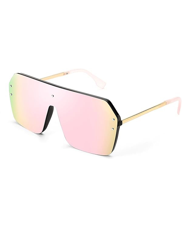 FEISEDY Classic Siamese One Piece Sunglasses Nice Rimless Stylish Retro Design for Women Men B257... | Amazon (US)
