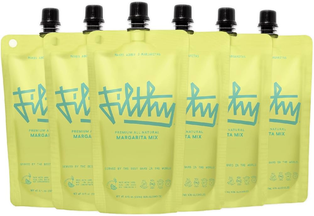 Filthy Margarita Mix, Premium Cocktail Mixer, All-Natural, Non-GMO, Vegan & Gluten-Free, Made wit... | Amazon (US)