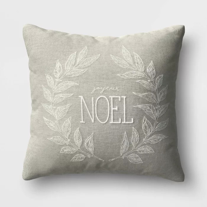Holiday Noel Square Throw Pillow Neutral - Threshold™ | Target