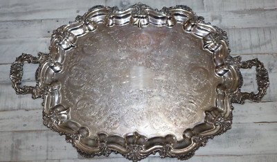 Mid Century French Louis XV Silver Plated Tray with Ornate Scrolls & Engravings | eBay | eBay US