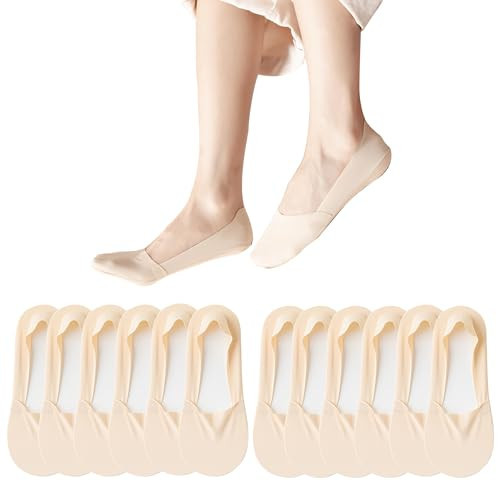 6 Pack No Show Socks Women Thin Socks Low Cut Liner Socks Non Slip Invisible for Flats Boat | Amazon (US)