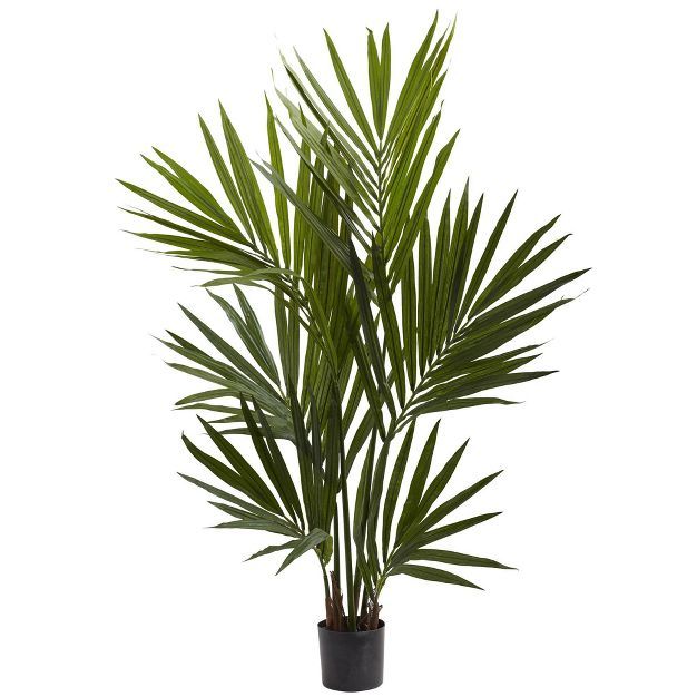 48" Artificial Kentia Palm Tree in Pot Black - Nearly Natural | Target