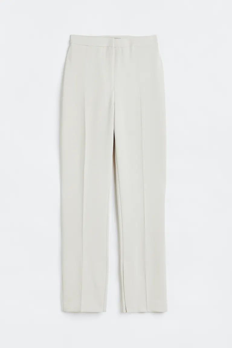 Tailored trousers - Natural white - Ladies | H&M GB | H&M (UK, MY, IN, SG, PH, TW, HK)