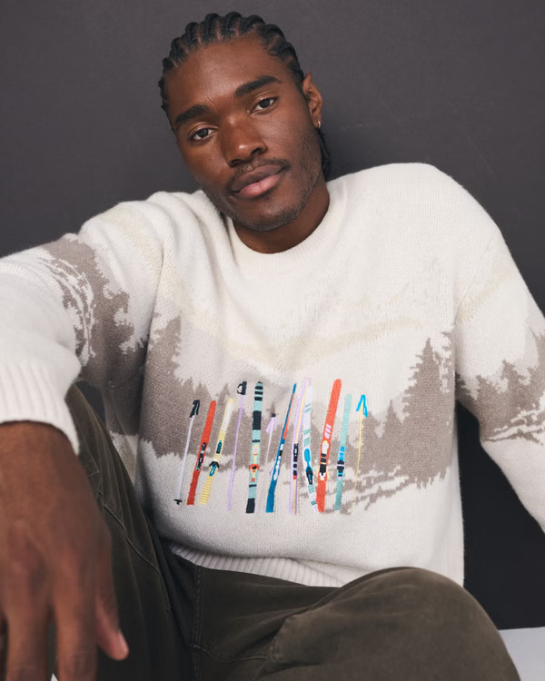 Oversized Ski Graphic Crew Sweater | Abercrombie & Fitch (US)