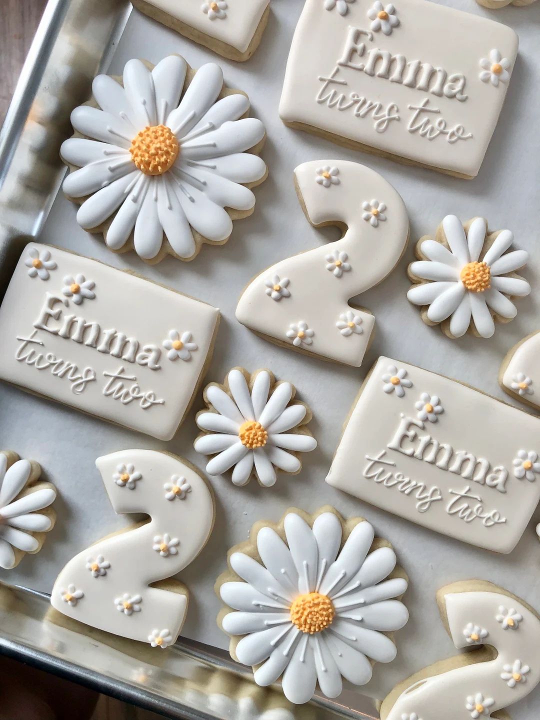 Simple Daisy Birthday Sugar Cookies | Etsy (US)