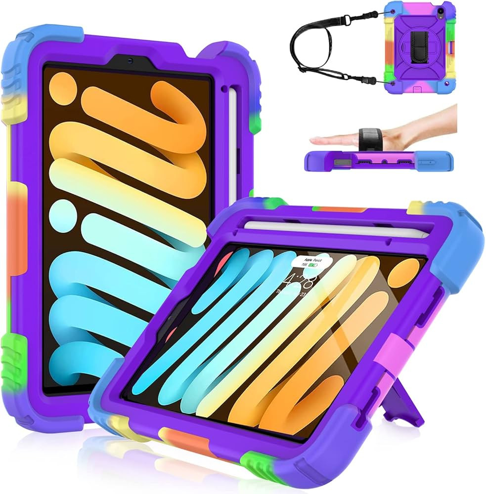 LTROP iPad Mini 6 Case 2021, iPad Mini 6th Generation Case for Kids, Heavy Duty Shockproof Cover ... | Amazon (US)