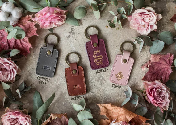 Personalized leather keychain, leather initial keychain personalized, key chain customized leathe... | Etsy (US)
