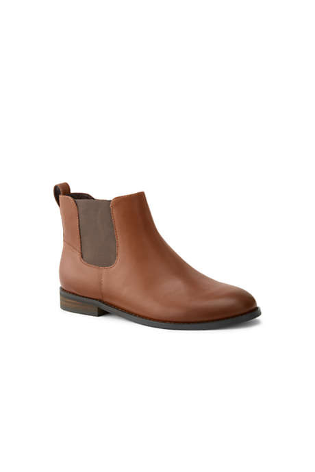Women's Wide Width Side Zip Flat Chelsea Boots | Lands' End (US)