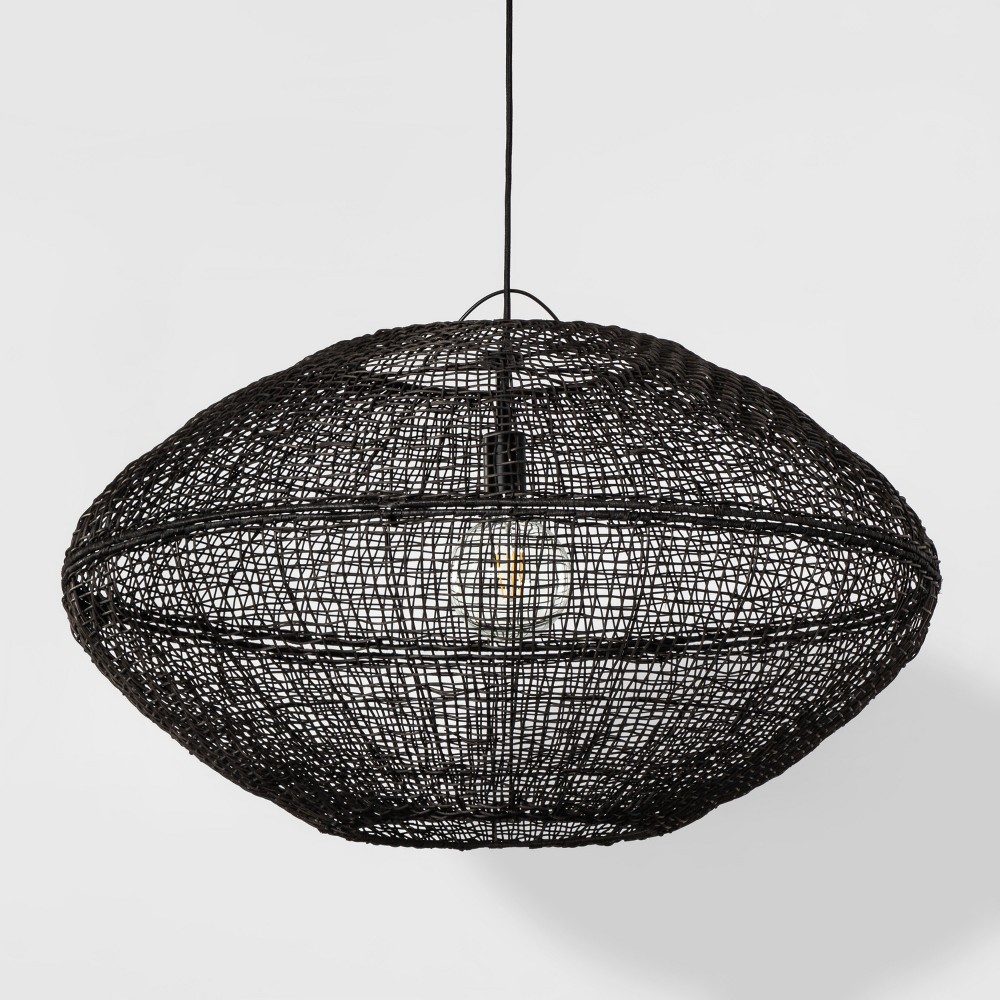Natural Woven Oblong Extra Large Pendant Lamp Black (Includes Energy Efficient Light Bulb) - Project 62 + Leanne Ford | Target