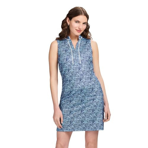 Izod Women's V-Neck Sleeveless Athletic Dress, Medieval Blue Flower, Large | Amazon (US)