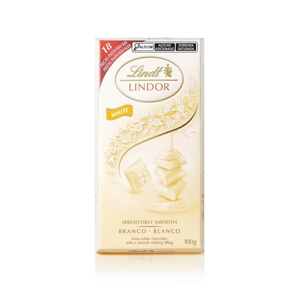 Barra de Chocolate Lindt Lindor Singles Branco 100g com 18 unidades em Promoção | Ofertas na Am... | Americanas (BR)