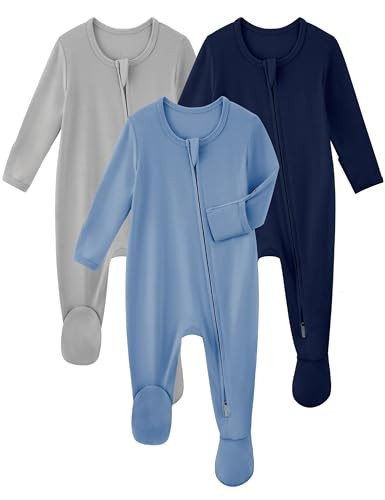 Yoofoss Rayon Made From Bamboo Baby Pajamas 3pcs Newborn Sleepers For Boy Girl Clothes, 0-3 3-6 6... | Amazon (US)