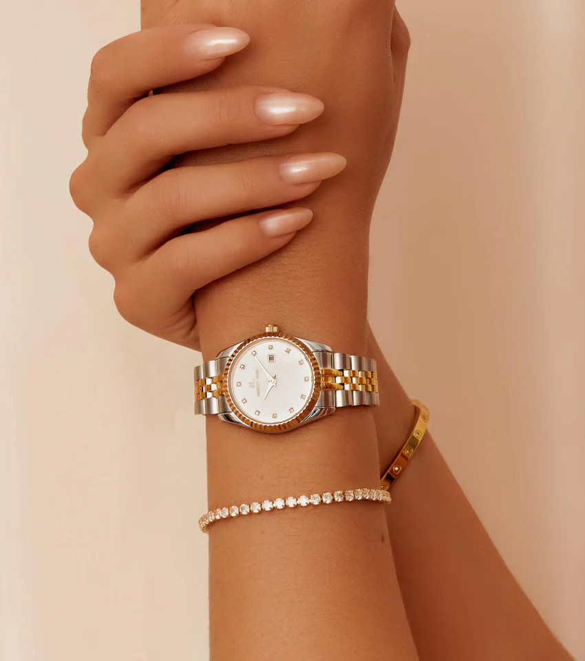 Mini Two Tone Pearl Link Belgravia 30 Watch | Abbott Lyon