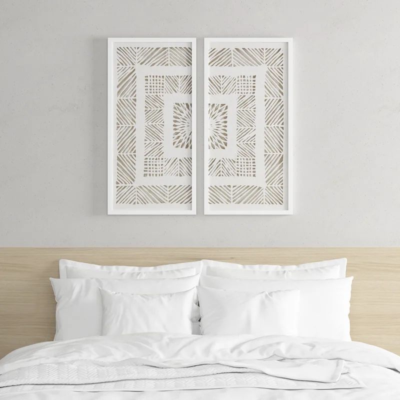 Framed Geometric Rice Paper Panel Shadowbox Wall Décor | Wayfair North America